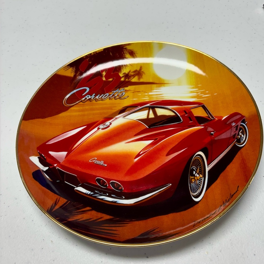 Limited edition 1963 Chevrolet Corvette Sting Ray collector plate.Franklin Mint